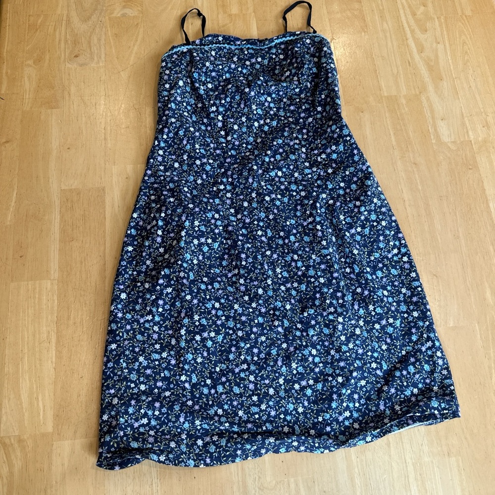 Floral Blue Dress XS